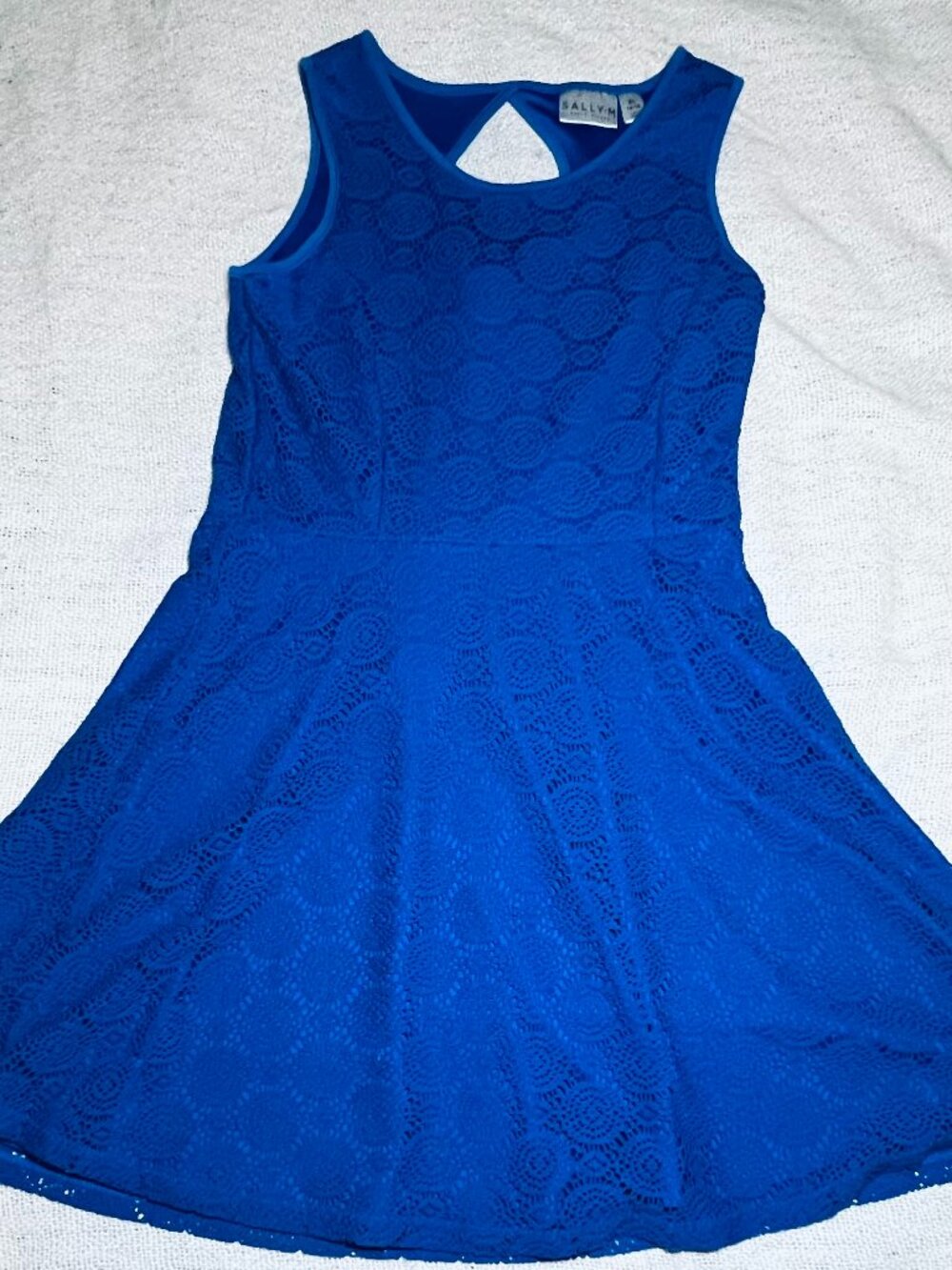 Sally Miller Couture Royal Blue Flared Cutout Dress size XL (Girls 14-16)
